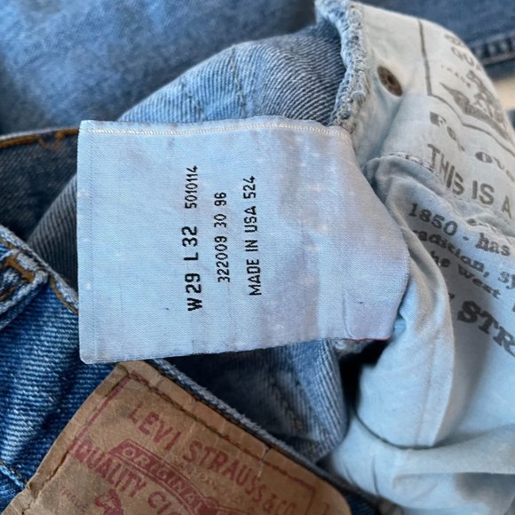 Vintage Levis 501 made in USA 501 90s jeans denim blue straight leg 100% cotton - Picture 10 of 12